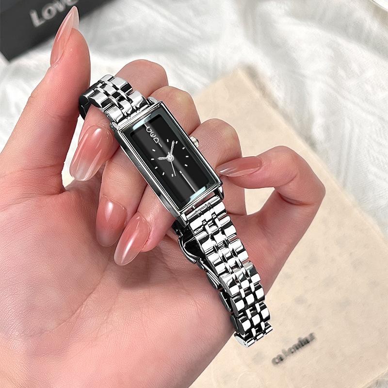Medieval Light Luxury High-End Temperament Rectangular Steel Belt Watch Women'S Simple Retro Personalized Quartz Watch