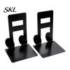 Music Decoration 1 Pair Metal Book Ends, Piano Musical Notes Decorative Bookend for Shelves, Heavy Cut Bookends Duty Holder Stand, Non-skid