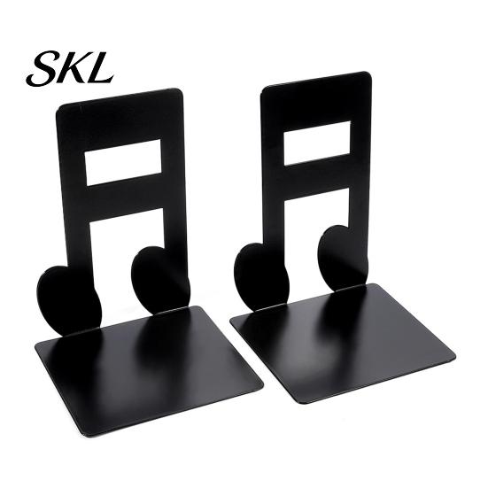 Music Decoration 1 Pair Metal Book Ends, Piano Musical Notes Decorative Bookend for Shelves, Heavy Cut Bookends Duty Holder Stand, Non-skid
