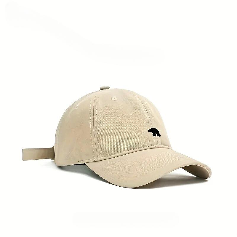 1PC Stilvolle Baseballkappe mit Bärenstickerei, Sonnenschutz, atmungsaktiv, verstellbar, idealer Freizeithut für Männer und Frauen, Unisex-Baseballkappe