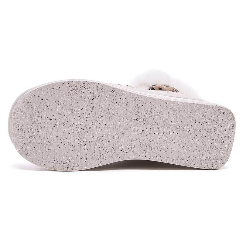 GKTINOO Genuine Leather Women Boots Retro Shoes Rabbit Fur Winter Round Toe Double Zipper Handmade Concise Platform Boots