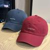 Autumn Washed Soft Top Simple Small Letter Young Students Baseball Cap Street Travel Versatile Face Small Curved Brim Hat