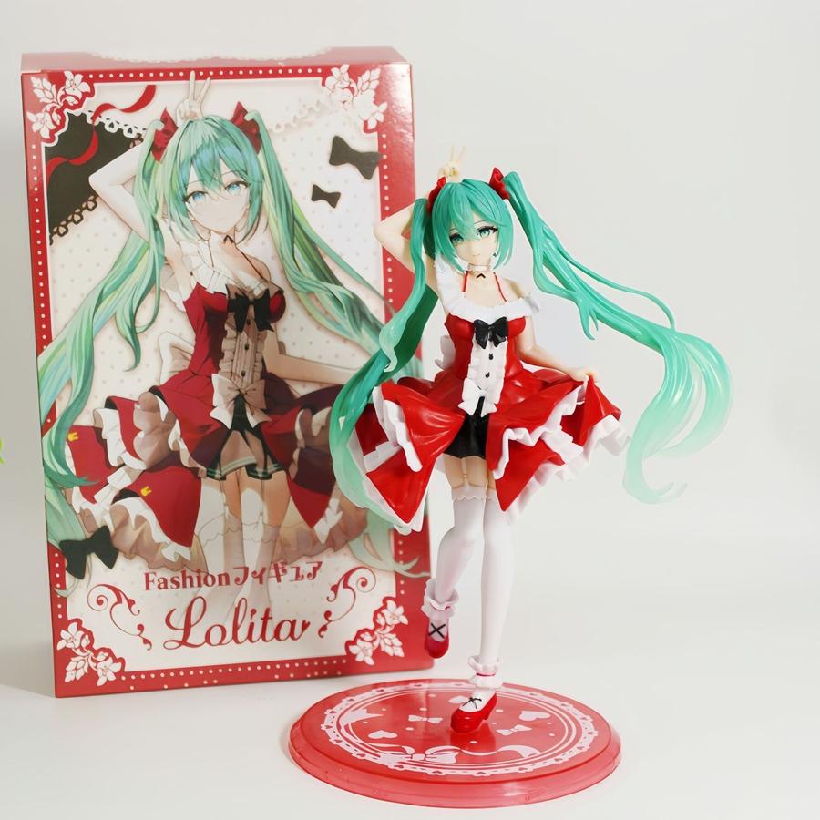 22cm/8.66in Hatsune Miku Anime Figure Purple Skirt Miku Action Figure Fashion Lolita Miku Figurine PVC Collection Model Doll Toy