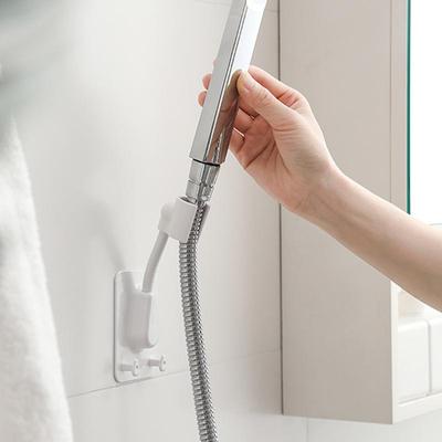 Universeller Duschkopfhalter, verstellbare selbstklebende Duschkopfhalterung mit 2 Haken