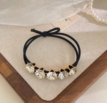 

1-20PCS Women Diamonds Black Shiny Rhinestone Seamless Rubber Band Elastic Hair Rope 2025 New Fashion Hot Sale Hair Accessories