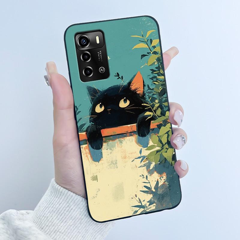 Cute Cartoon Case For ZTE Blade A72 4G Fundas Capa For Blade V40 vita Printing Shell Protective Cover Soft Silicone Black Casing