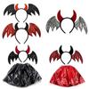 Halloween Bat Headband With Bizarre Animal Wings And Demon Skirt Costume