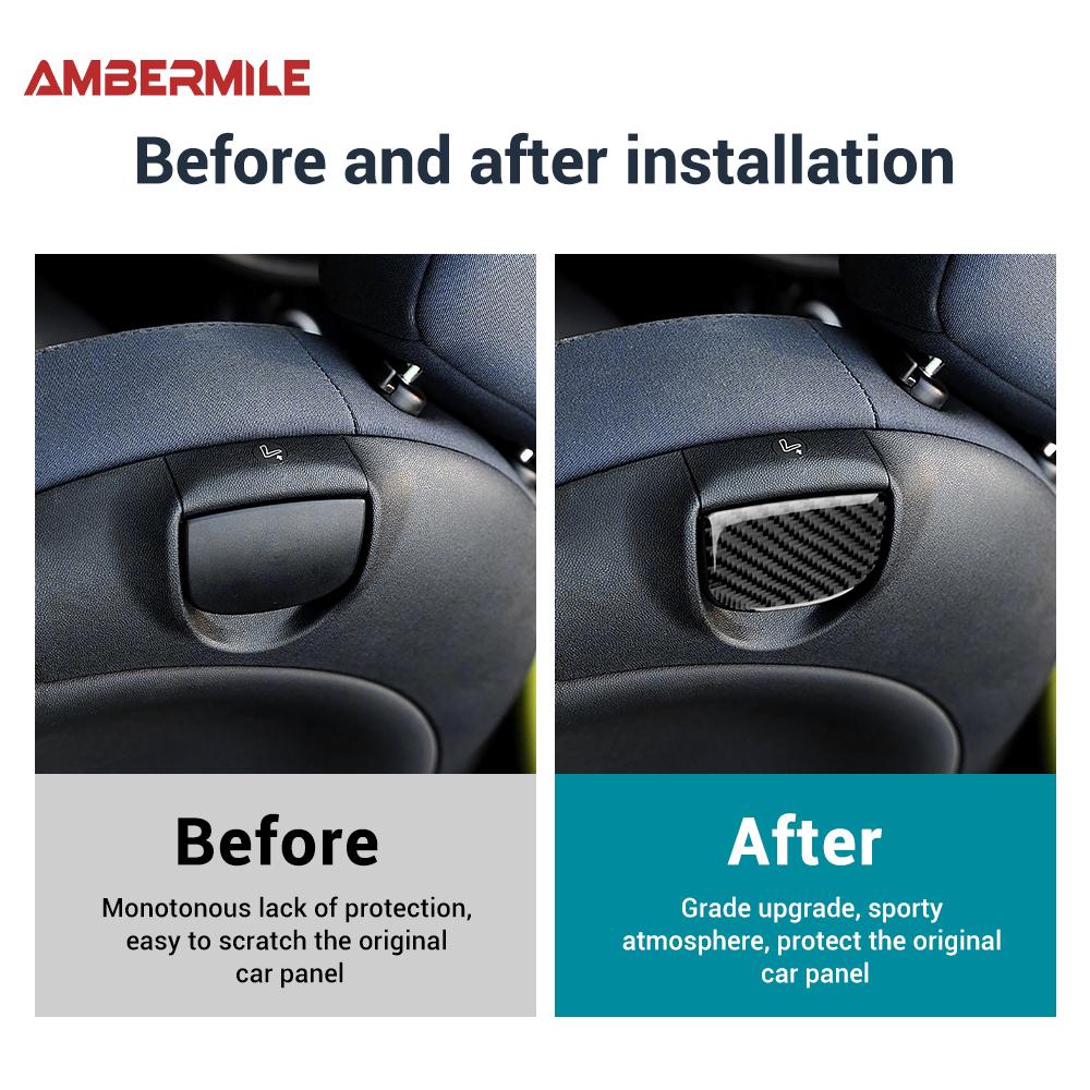 Real 3D Carbon Fiber Rear Seat Back Release Handle Cover Sticker for Mini Cooper R55 R56 R57 LHD RHD Interior Upgrade