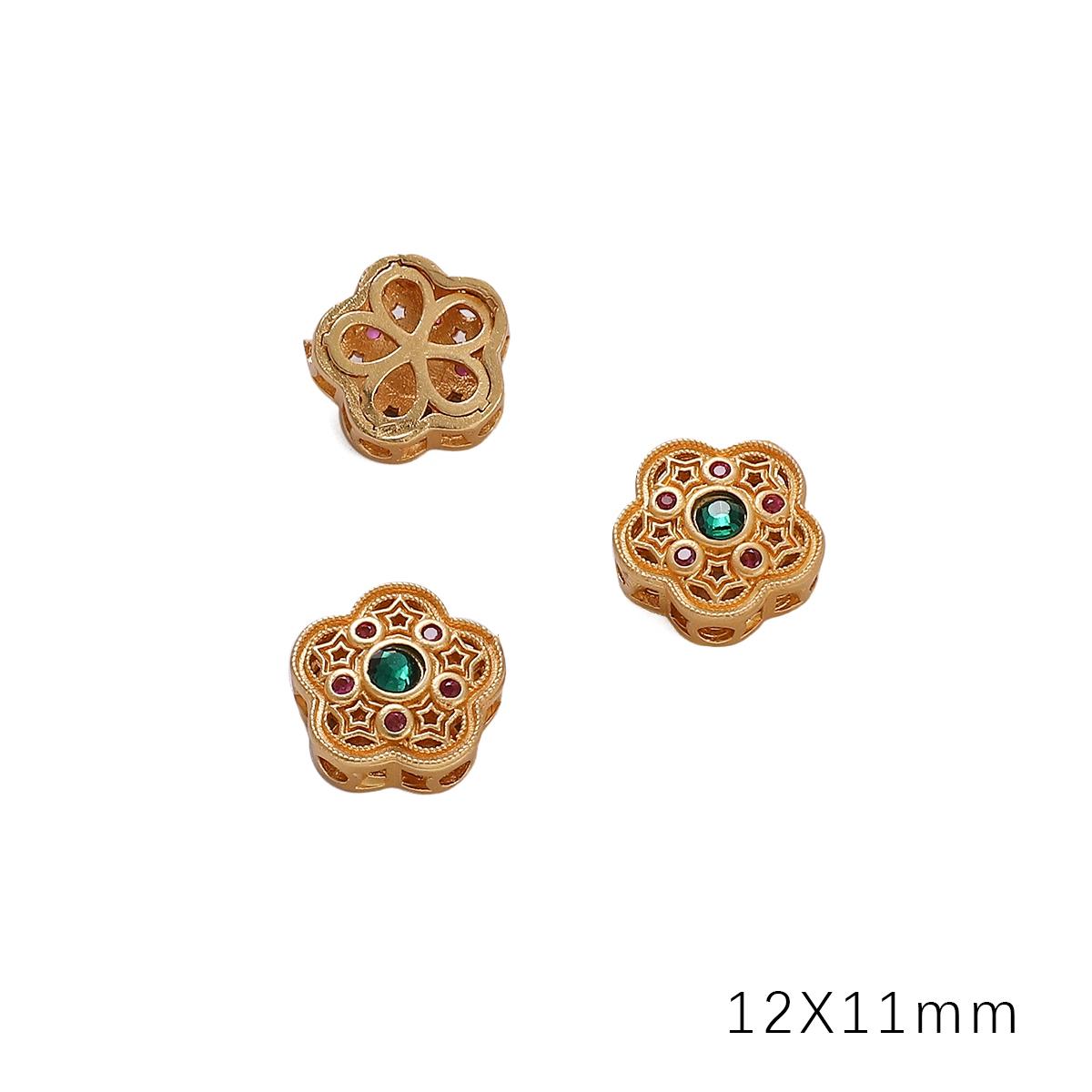 

Золота порожниста перегородка з мідного піску для аксесуарів для рукоділля своїми руками 12x11mm celadon зелений колір