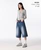 MUSINSA STANDARD WOMAN Women'S Big Brush Wide Bermuda Denim Pants [Medium Indigo]