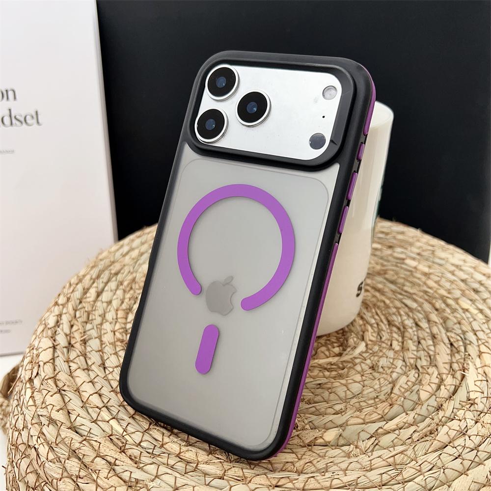 Shockproof Luxury Matte Magnetic Case for iPhone 17 Pro Max 17 Air 17 Pro Colorful Border Magsafe Wireless Charging Cover