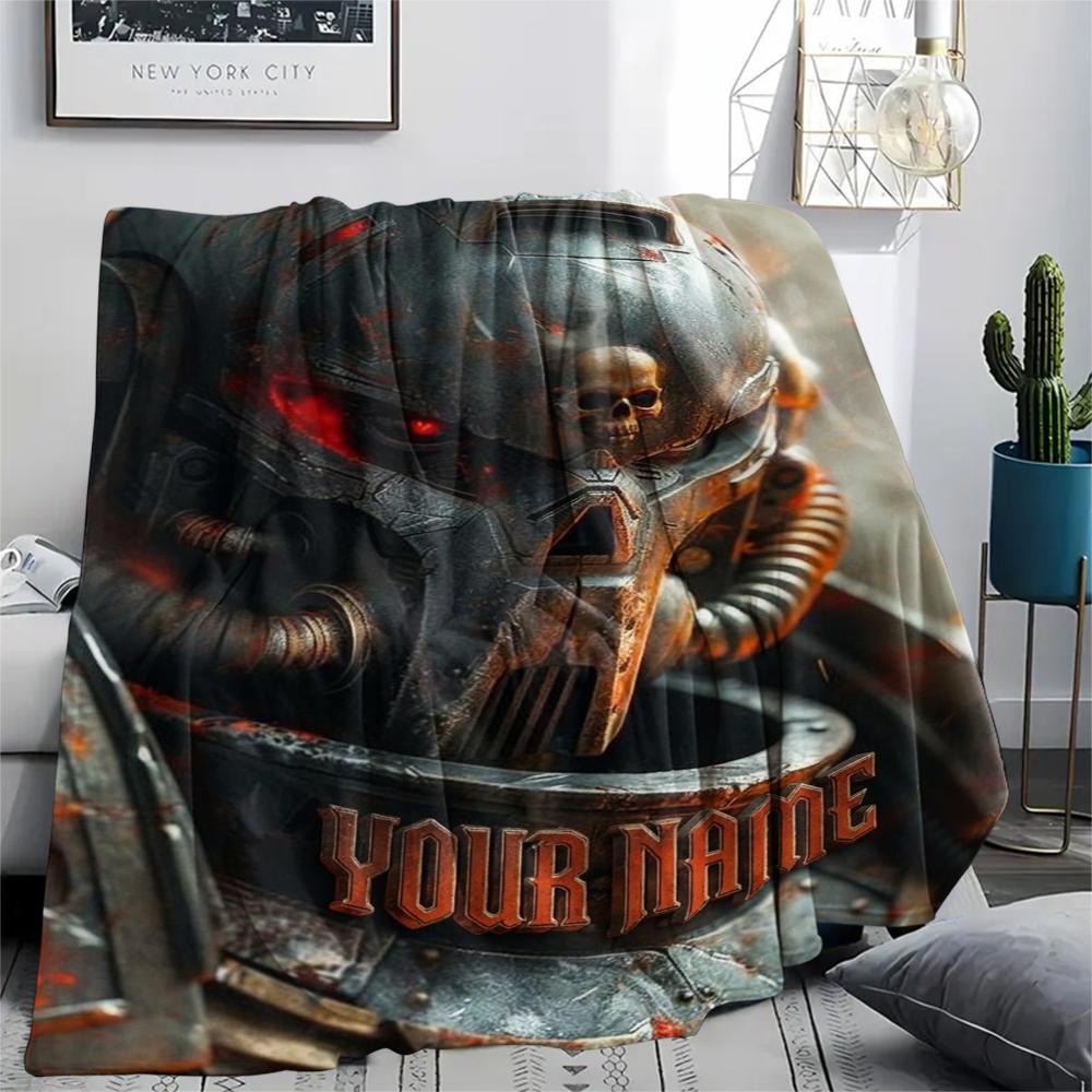 1pz Coperta in Flanella Personalizzata con Nome e Motivo Warhammer 4K Adatta a Tutte le Stagioni per Arredamento Casa Calore e Comfort Regali Regalo Festivo