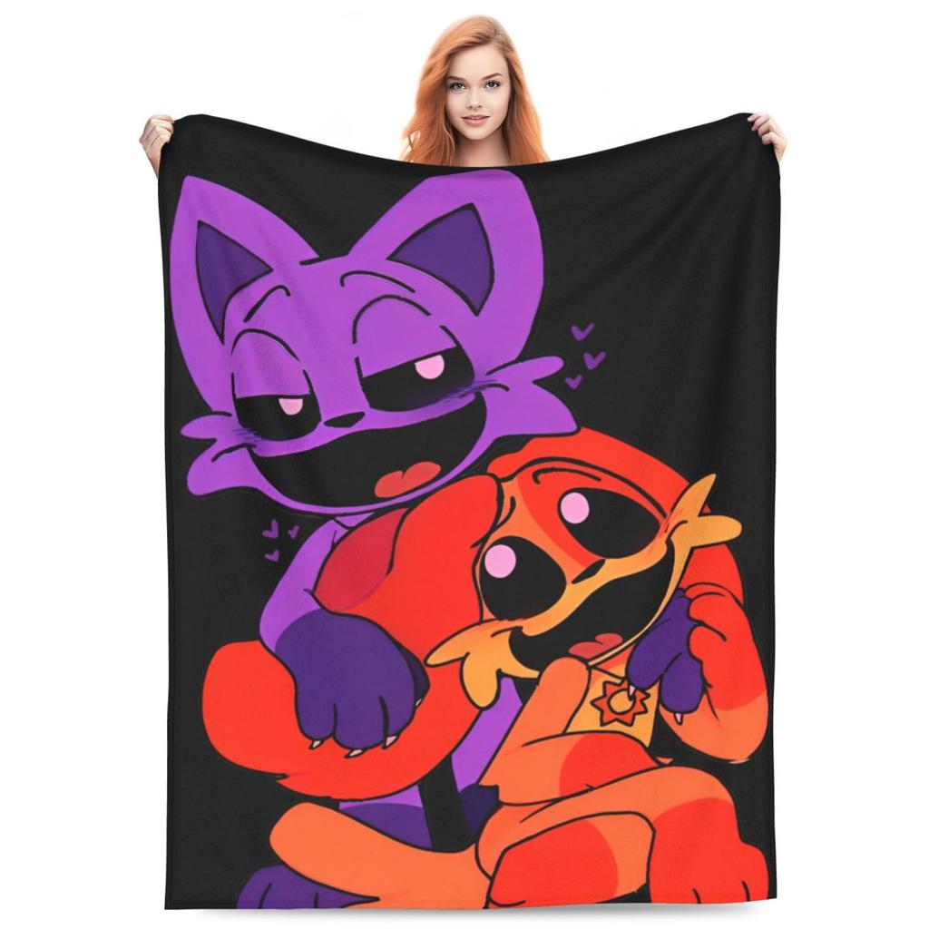 Catnap Knitted Blanket Velvet Cartoon Toy Ultra-Soft Throw Blanket for Airplane Travel Bed Rug