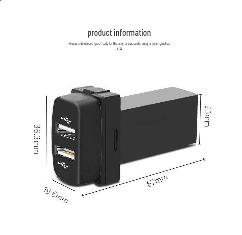 Mitsubishi Dual USB Car Charger with QC3.0 Fast Charge, AUX, HDMI, and USB Flash Drive Support
