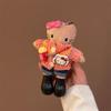Sanrio Cute Long Legs Hello Kitty Plush Doll Toy Love Buckle Keychain Pendant Kt Cat Bag Hanging Backpack Charm Girly Heart Gift