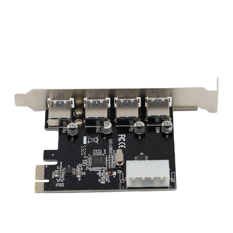 1Pcs Pci Express Pcie Usb 3.0 Hub Adapter 4 Port Usb 3.0 Pci-E Expansion Card 4-Port Usb3.0 Controller Diy Accessories