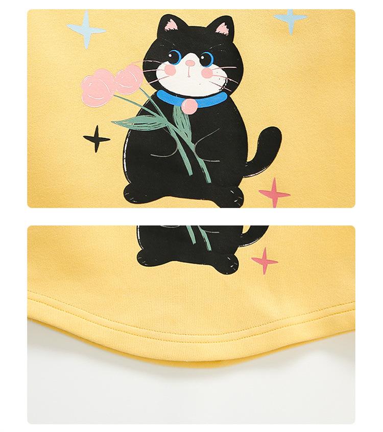 Spring 2025 Girls' Cartoon Sweatshirt & Pants Set - Casual Two-Piece for Baby Girls