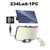 Solar Lights Outdoor 3 Modes Motion Sensor Flood Lights 234LED Solar Wall Lights for Outside Yard Garden Fence Pathway Lighting