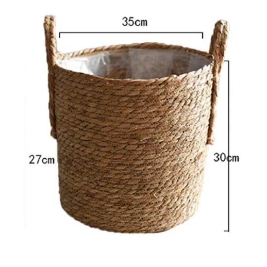 Nordic Extra Large Straw Flower Pot Seaweed Storage Basket Potted Green Plant Flower Basket Hand Woven Floor Indoor Flower Pot