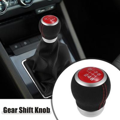 6 Speed Manual Gear Shift Knob for Subaru Impreza WRX STI Black Suede Red Cap