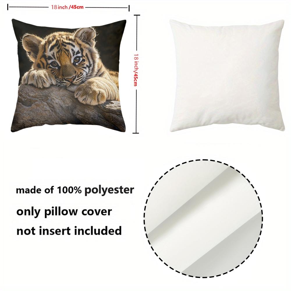 Cute Wild Baby Animal Print Throw Pillow Covers Pattern Cushion Cover Suitable For Sofa Bedroom Car Pillow Cover