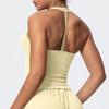 Skin-Friendly Slim Fit Yoga Tank with Strappy Back - Women's Fitness and Running Top