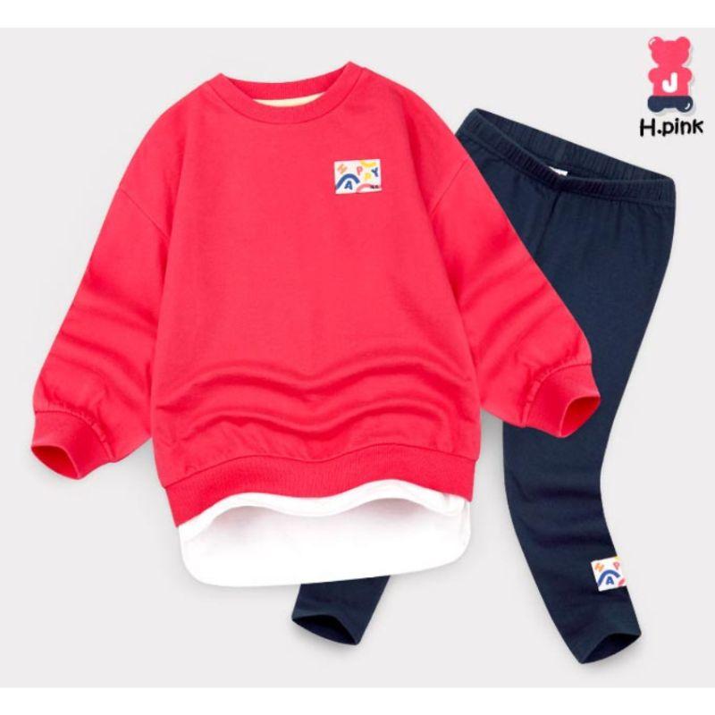 Set di Outfit Casual per Bambini Design Coreano Top Stratificato in Cotone Pantaloni Vestiti per Ragazze