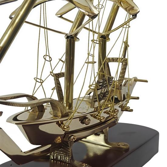 Messing Königliche Marine Schiffsmodell Maritime Schreibtischdekoration, Handgefertigtes Nautisches Sammlerstück, Antikes Geschenk für Seeleute oder Büroauslage