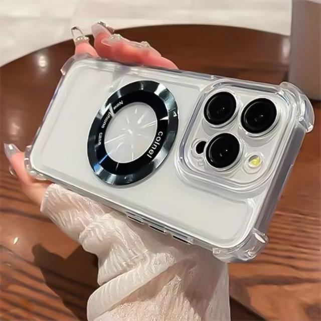 Transparent Plating Magnetic Cases For iPhone 16 13 12 11 17 Pro Max 14 15 Plus 17 Air For Magsafe Wireless Charging Phone Cover
