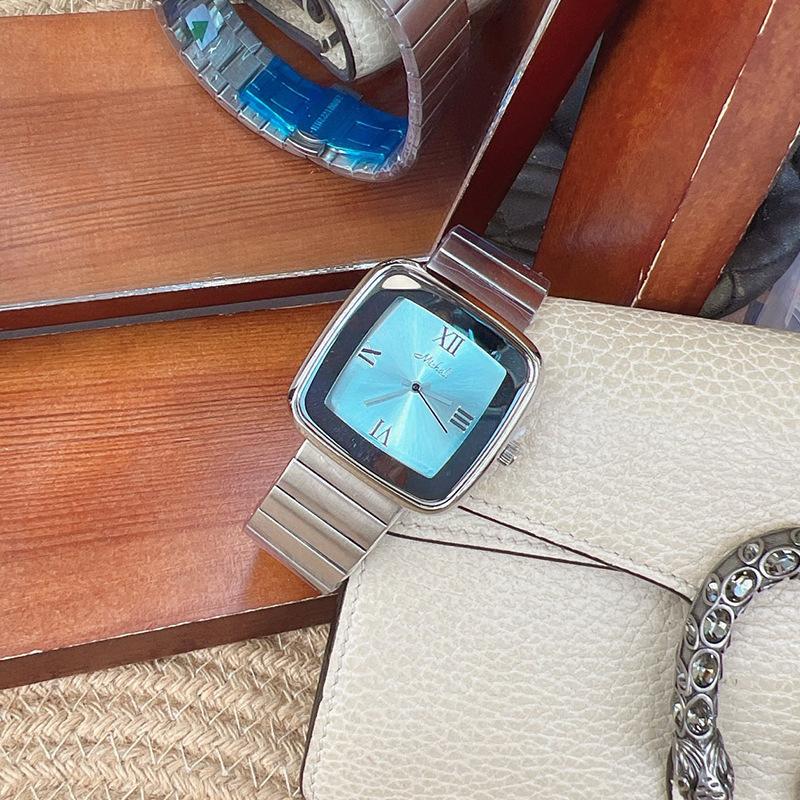 Square Watch Fashionable Large Dial Atmospheric Domineering Steel Belt Women'S Watch