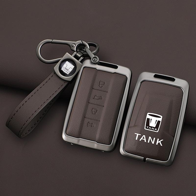 Passend für Tank 300 500 700 Schutzhülle Gehäuse Schlüsselanhänger Schnalle Tasche Set Innenzubehör Auto Zinklegierung Auto Smart Control Schlüsselanhängerabdeckung