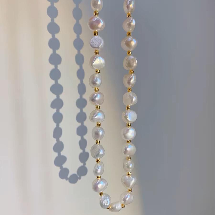 100% Natural Baroque Freshwater Pearl 14K Gold Filled Female Beads Chain Necklace  For Women Mother's Day Gifts No Fade