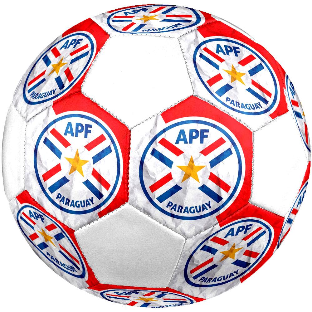 Logo de l'équipe nationale de football du Paraguay Ballon de Football Taille 5, Cousu à la Machine PVC, Durable & Très Rebondissant, Convient à Tous les Âges, Articles de Fan, Matches & Utilisation Extérieure.