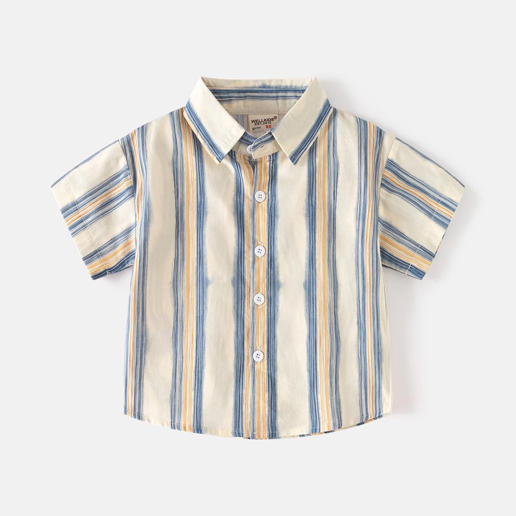 Children's Short-sleeved Shirts Summer Trend Fashion Boys Fried Street Printing Foreign Style Women's Treasure Shirt Children's Clothing