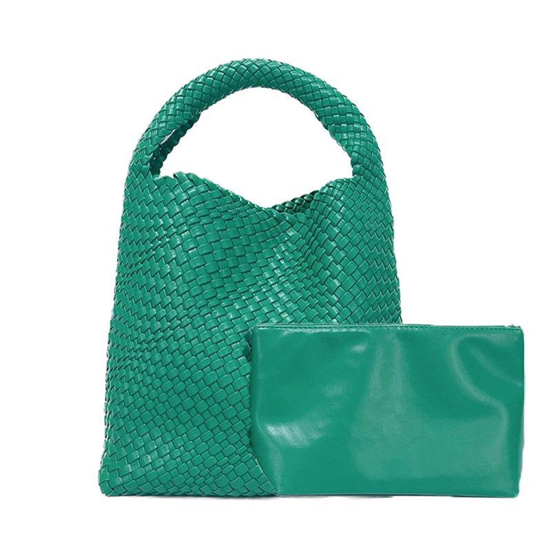 Women's Large Capacity Woven Shoulder Bag – Versatile Tote for Shopping, Commuting, and Everyday Use