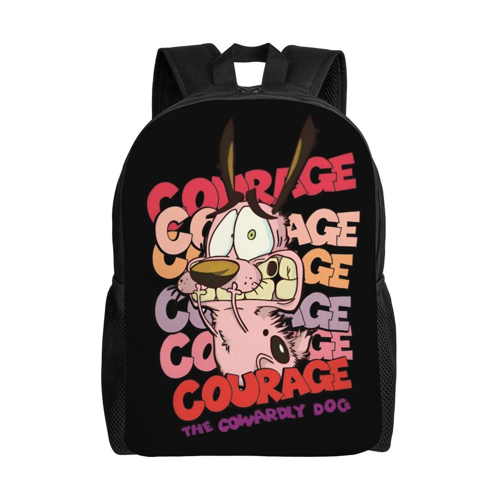 Cowardlyes Dogs Anime Backpack for Men Women School College Students Bookbag Fits 15 Inch Laptop Comedy Horror Bags