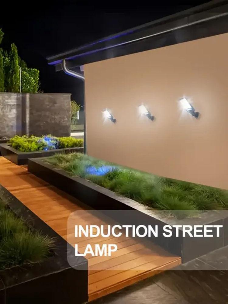 LED Commercial Street Solar Wall Lights Adjustable Angle IR Sensor Floodlight for Patios Gardens Street Fences Gazebos and Decks