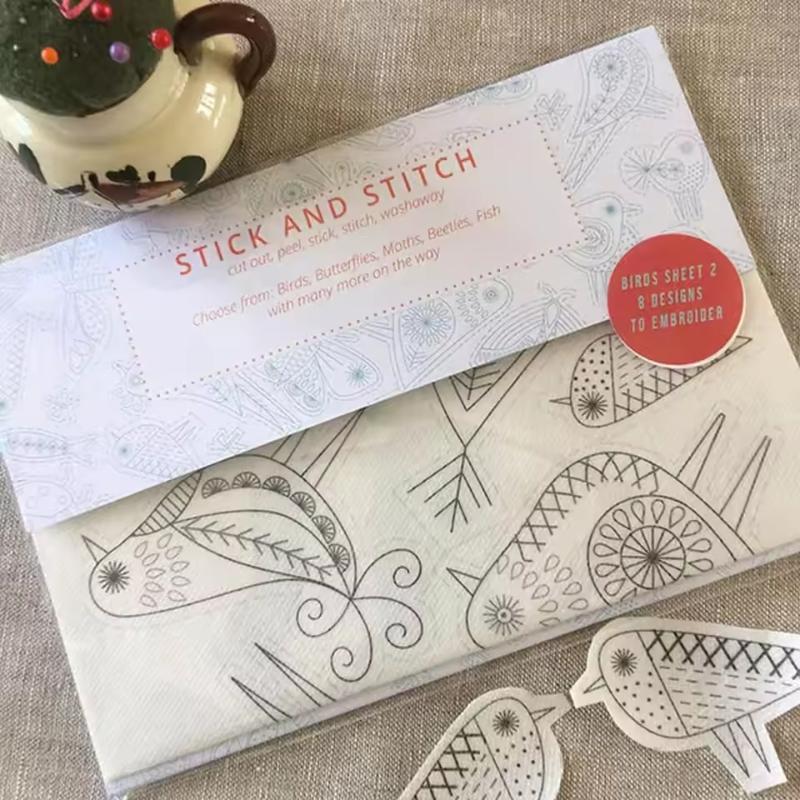 

DIY Water Soluble Embroidery Transfers FLower Stick and Stitch Handmade Embroidery Crafts Sewing Supplies Transfer Paper
