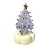 Decorative Glass Sculpture Glazed Christmas Tree Ornament with Star Topper, Colorful Party Table Decor Art, Faux Crystal Tabletop for Home Office Gift