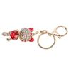 Portachiavi Simpatico Stile Gatto Lucentezza Metallica Lega di Zinco Strass Lucenti Rosso Portachiavi Decorativo per