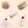 Plush Food Cat Toy Stuffed Dessert Shaped Kitten Toy Realistic Burger Hotdog Sandwich Cake Pet Chew Toy for Indoor Cats