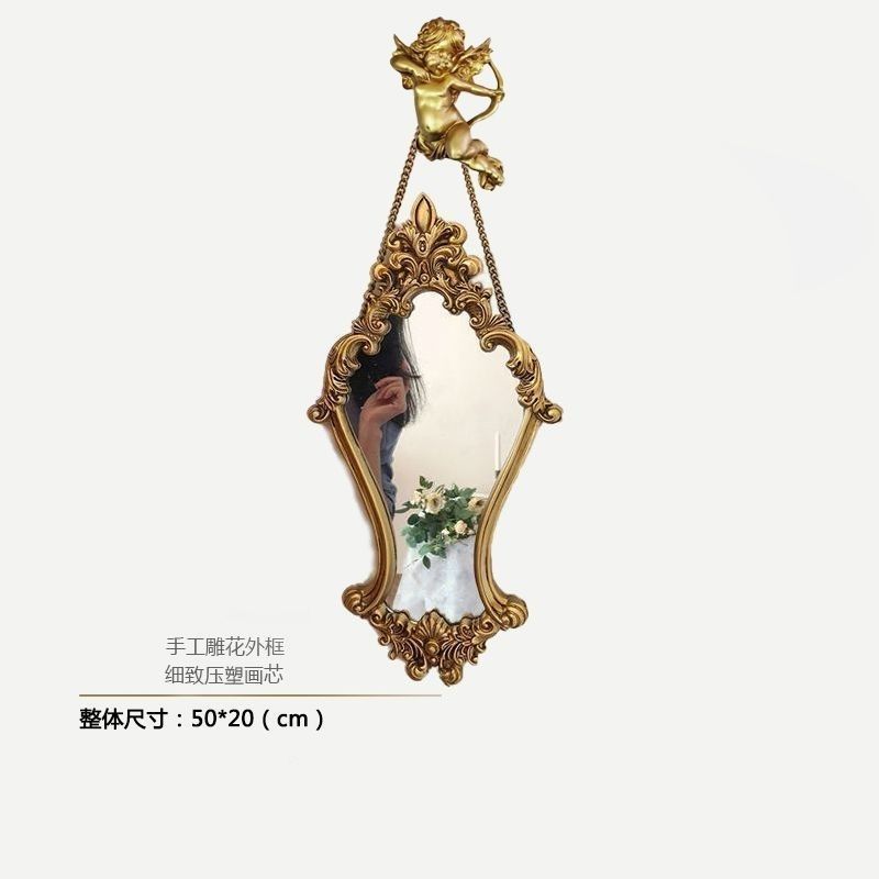 Vintage Carving Wall Mirrors Home Room Decoration Makeup Mirror Living Room Bedside Decoration Ornament Home Frame Picture Gifts