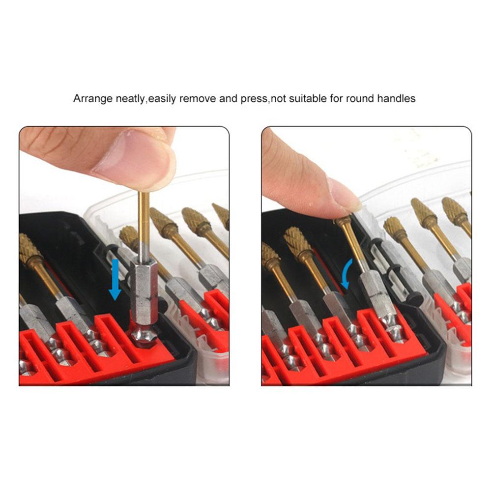 Compact Dimensions Drill Bit Storage Box Hex Shank Organizer
