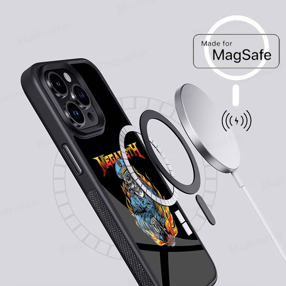 

Music Band M-Megadeth Phone Case For IPhone 16 15 14 13 12 11 17 Pro Max Plus Magnetic Wireless Cover iPhone 16 plus