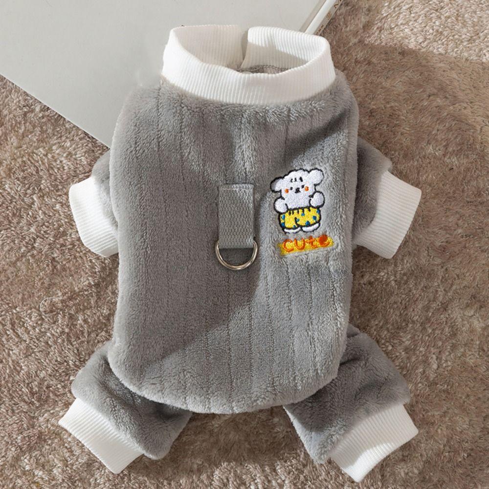 Flannel Four Legged Warm Pet Clothes Thickened Can Tractable Pet Clothing  Winter