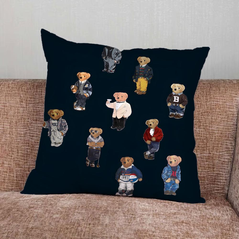 Fashion Bear P-PoloS Pillow Case For Home Bedroom Car Office Decoration Living Room Sofa Cushion Cover Suitable