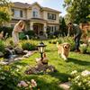 Solar Powered Chicken Garden Lamp Animal Resin Sculpture Figurine Light Cute Sculpture Lamp Lawn Courtyard Garden Decoration