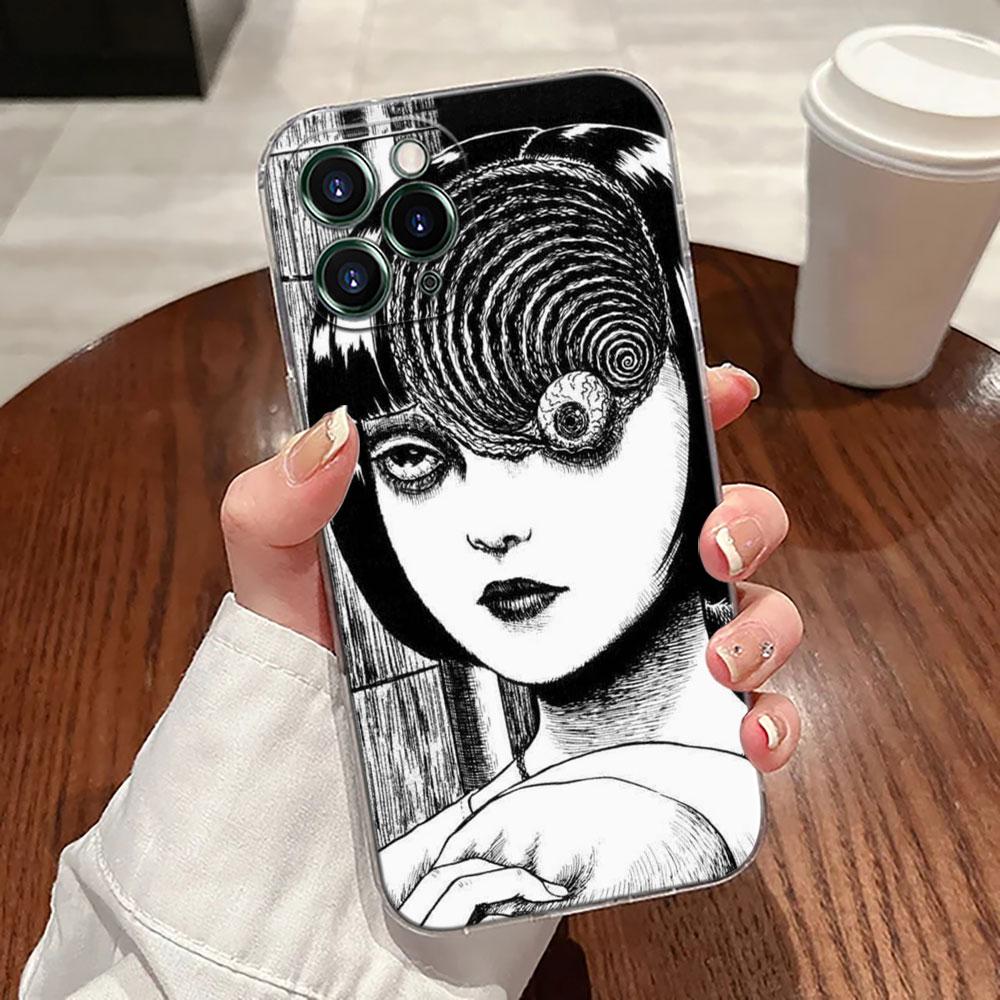 Horror Comic T-Tomies-Junjis Ito Manga Transparent Case For Apple iPhone 17 16 15 14 13 12 11 Pro Max Plus 16E 17Air Phone Cover