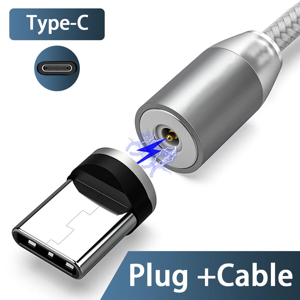 3A LED Magnetic USB Cable Fast Charging USBC Cable Magnet Charger Data Charge Micro USB Cable Mobile Phone Cable USB Cord