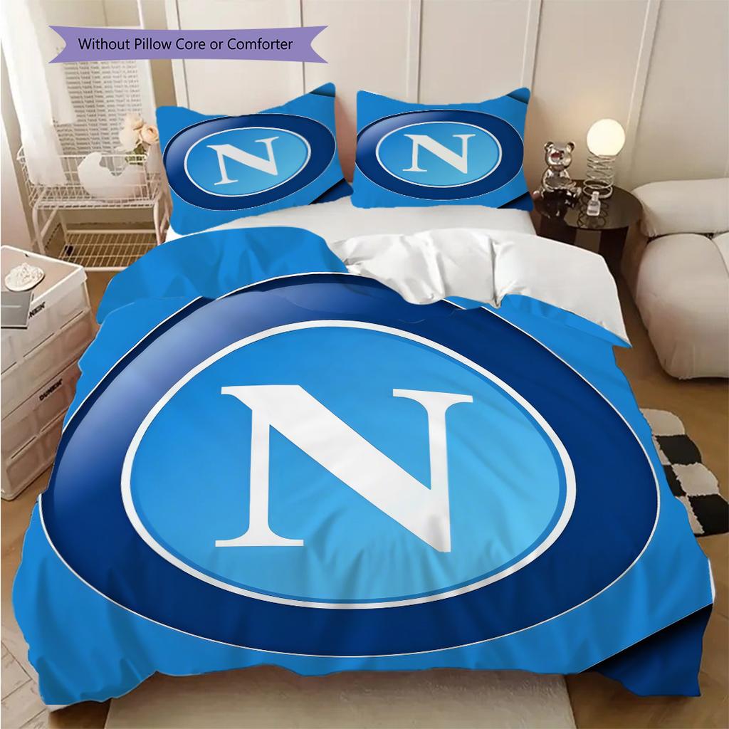 Set Copripiumino Trapuntato con Fantasia SSC Napoli Federa Decorazione per la Casa Regalo di Compleanno (1 * copripiumino + 2 * federa, senza nucleo)